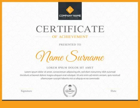 Certificate Multipurpose template vector applied Illustrazione stock
