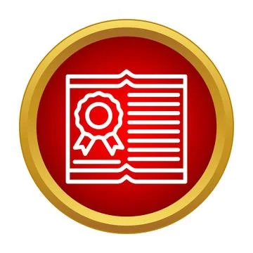 Certificate or diploma document award modern red icon 库存插图