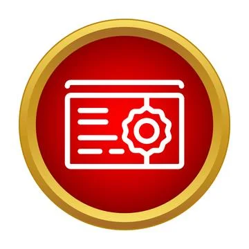 Certificate or diploma document with seal icon 库存插图