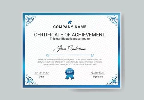 Certificate or diploma retro design Stock Illustration