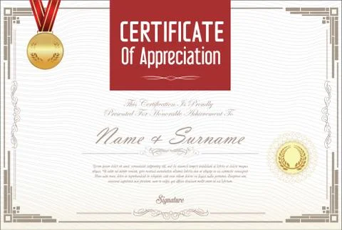 Certificate or diploma template 01 Ilustração Stock
