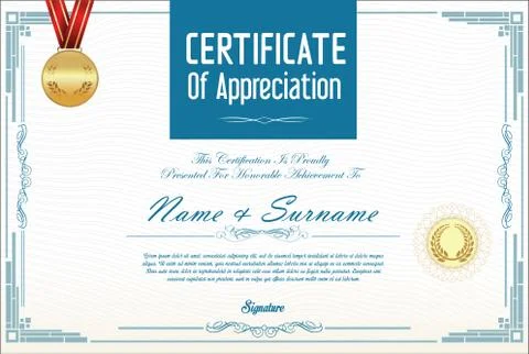 Certificate or diploma template 02 Ilustração Stock