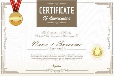 Certificate or diploma template 03 Stock Illustration