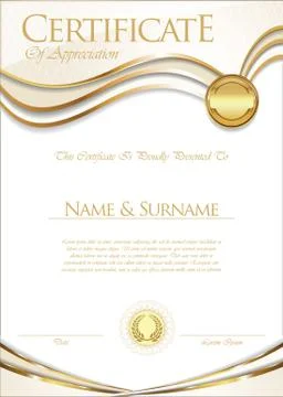 Certificate or diploma template 7 Stock Illustration