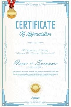 Certificate or diploma template Stock Illustration