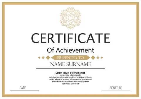 Certificate or diploma template vector illustration Stock Illustration