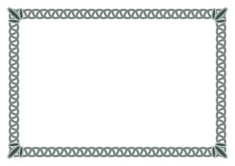 Certificate with ornamental thin frame . White Design blank with dark ornamental Stock Illustration