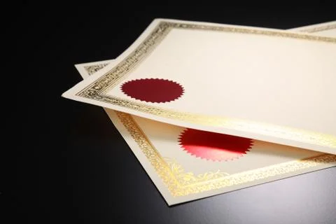 Certificate Foto stock