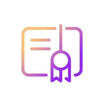 Certificate pixel perfect gradient linear ui icon Ilustração Stock