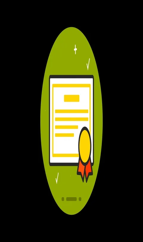 Certificate Premium flat icon animated with alpha channel Stock Footage 101584310