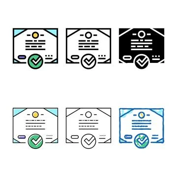 Certificate quality color icon forms vector Stock Illustration