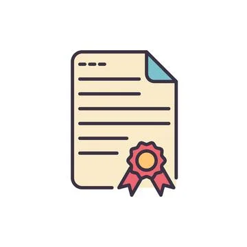 Certificate related vector icon. Stock Illustration