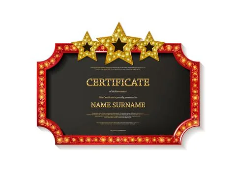 Certificate retro design template Stock Illustration