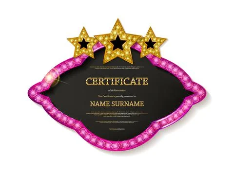 Certificate retro design template Stock Illustration