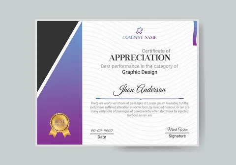 Certificate retro design template vector image Stock Illustration