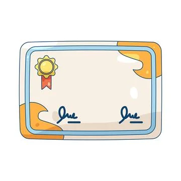 Certificate with a ribbon and seal Stock Illustration