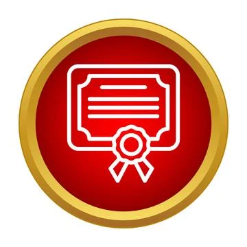 Certificate with a ribbon seal on a red background Illustrazione stock