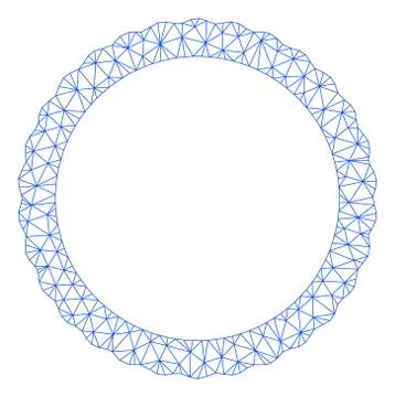 Certificate Rosette Circular Frame Polygonal Frame Vector Mesh Illustration Stock Illustration