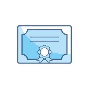 Certificate school education learning line and fill Stock Illustration