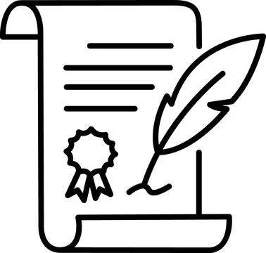Certificate scroll with feather pen award イラスト素材