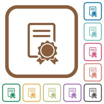 Certificate simple icons Stock Illustration