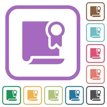 Certificate solid simple icons Stock Illustration