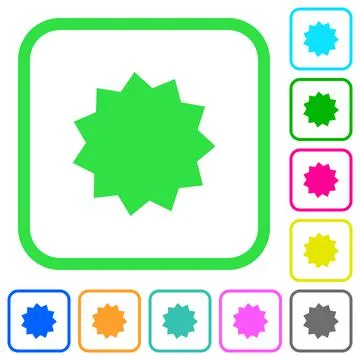 Certificate sticker vivid colored flat icons icons Stock Illustration
