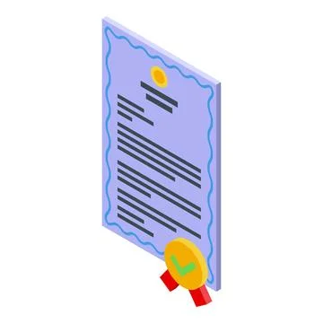 Certificate of stretch ceiling icon isometric vector. House living room Stock Illustration