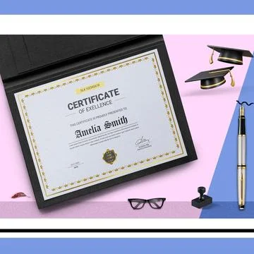 Certificate Template 2023 Stock Illustration