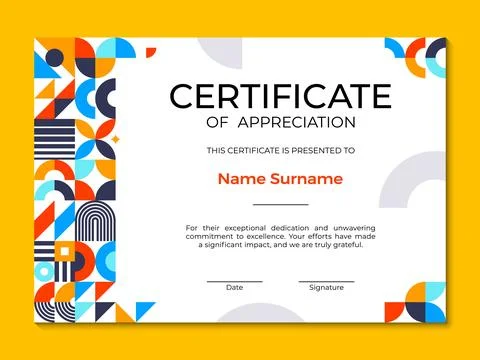 Certificate template abstract geometric pattern Ilustración de archivo
