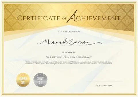 Certificate template for achievement, appreciation, completion or participati Stock Illustration
