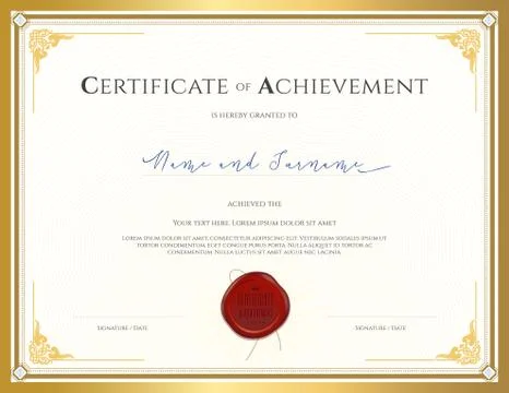 Certificate template for achievement, appreciation, completion or participati Stock Illustration