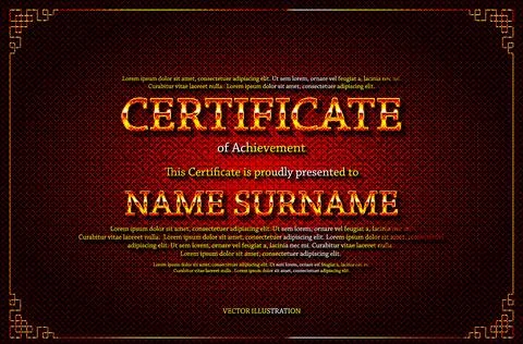 Certificate template and element. vector Stock Illustration