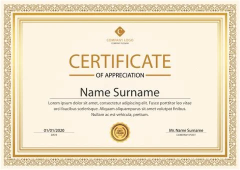 Certificate template awards diploma background Stock Illustration