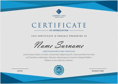 Certificate template clean modern abstract pattern vector Stock Illustration