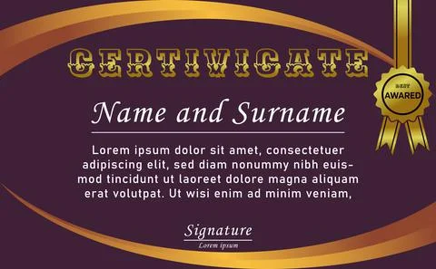 Certificate Template design Stock Illustration