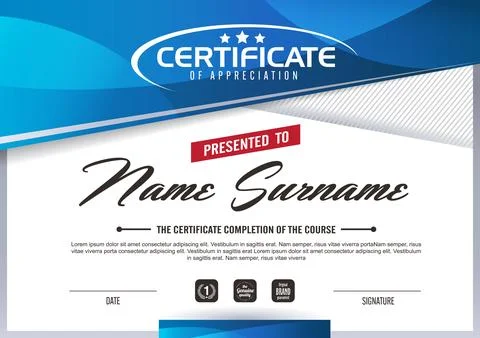 Certificate template design Stock Illustration