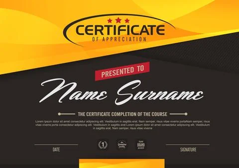 Certificate template design Stock Illustration