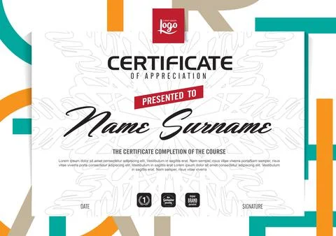 Certificate template design Stock Illustration