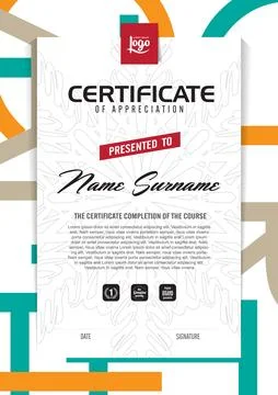 Certificate template design Stock Illustration