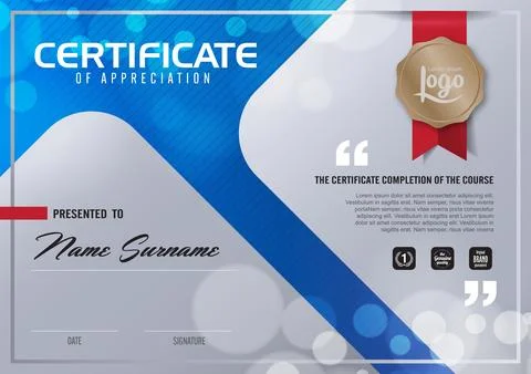 Certificate template design Stock Illustration