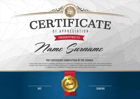 Certificate template design Stock Illustration
