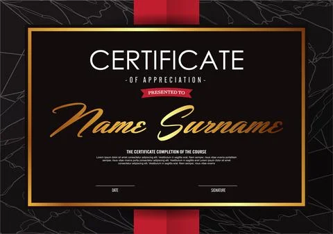 Certificate template design Stock Illustration
