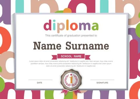 Certificate template design Stock Illustration