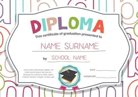Certificate template design Stock Illustration