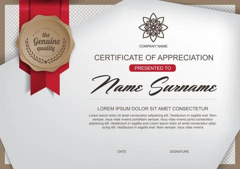 Certificate template design Stock Illustration