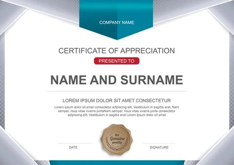 Certificate template design Stock Illustration