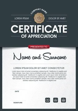 Certificate template design Illustrazione stock