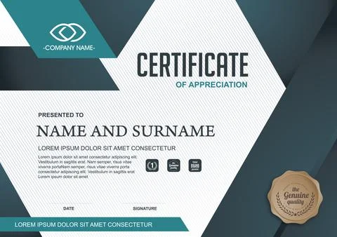 Certificate template design Stock Illustration