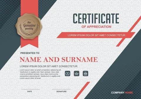 Certificate template design Illustrazione stock